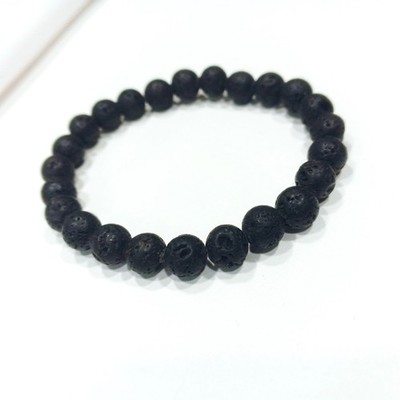 LAVA Bracelet Stretch Fit Handmade With Gift Bag & Card Crystal Gemstone 8 mm