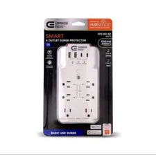 Commercial Electric LA-12A Smart Surge Protector: 6 Outlets, 4 USB, Hubspace-Pow