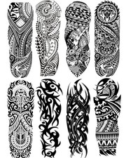 PADOUN Tribal Tattoo Sleeves for Men, 8-Sheet Large Temporary Tat