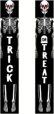 Halloween Trick or Treat Door Banners 2Pcs Skeleton Full Body Porch Sign 12X71 I