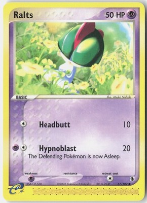 Ralts 67/109 Common Ruby & Sapphire Pokemon Near Mint