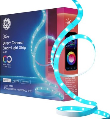 GE Smart LED Strip Light, Color Changing Room Decor LED Light Strip, Works wi...