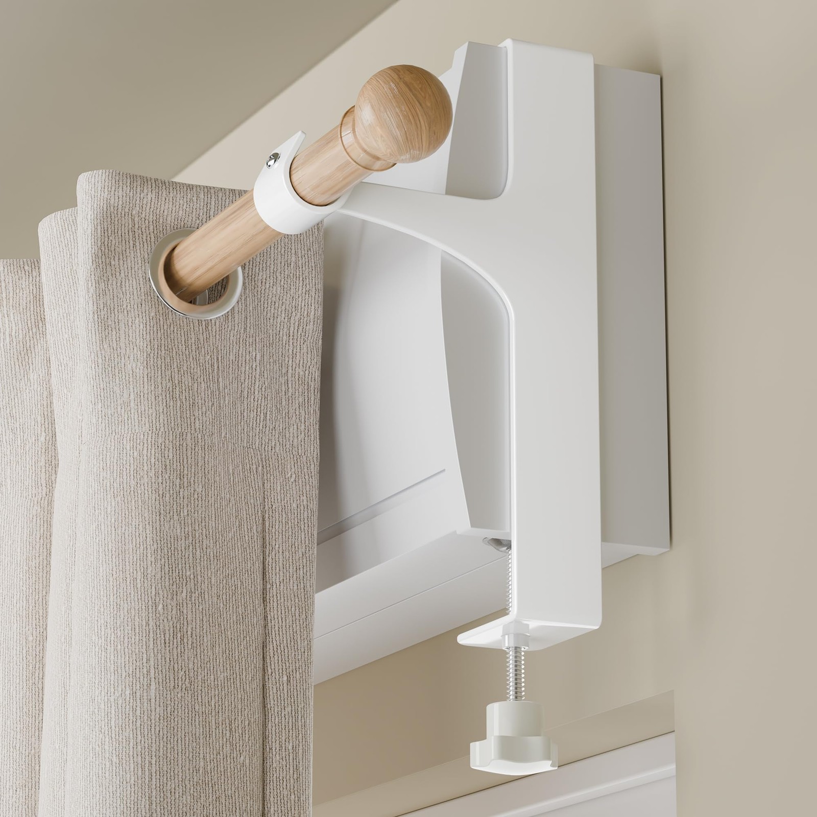 Fixation tringle rideau sur coffre aluminium robuste et élégant sans trou lot de 2