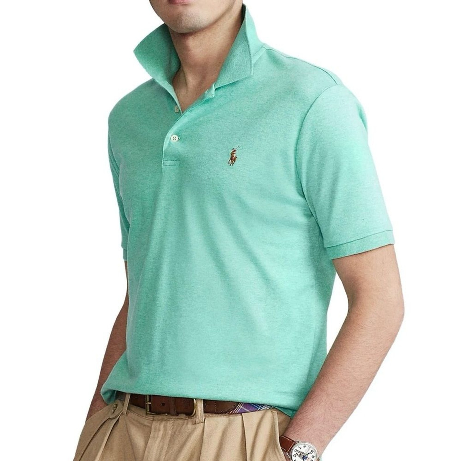 Polo Ralph Lauren Pima Soft Cotton Men’s Polo Size Large Green Teal NWOT
