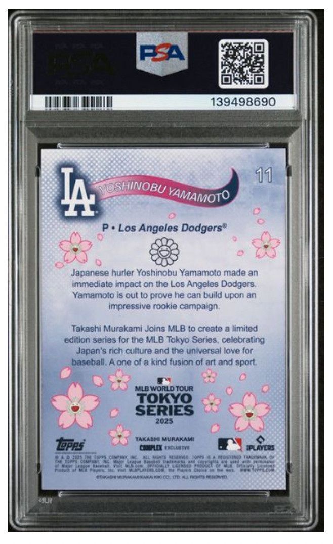 2025 TOPPS TAKASHI MURAKAMI MLB WORLD TOUR TOKYO YOSHINOBU YAMAMOTO PSA 10  view 2