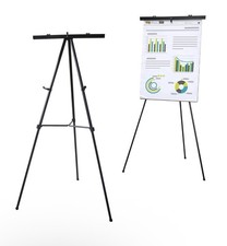 Lightweight Aluminum Flip-Chart Presentation Easel, 70 Inches, Black