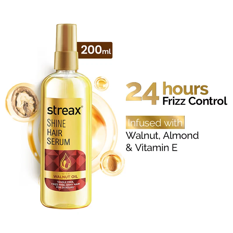 Streax Hair Serum With Walnut Oil For Dry & Frizzy Hair (200ml)