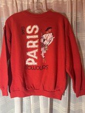 Vintage PARIS Sweatshirt S, Gold Foil, From France, "Paris will always be Paris"