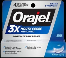Orajel Triple Medicated Mouth Sore Gel Oral Pain Reliever - 0.18 oz
