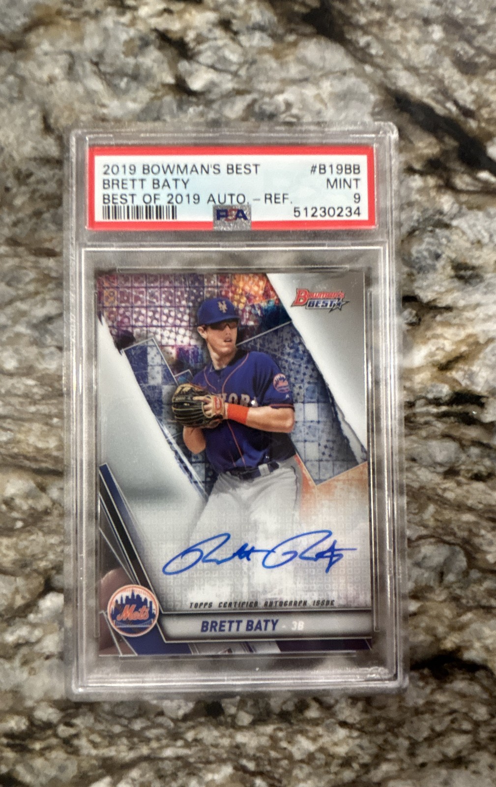 2019 Bowman's Best BRETT BATY #B19-BB  Best Of Autograph On Card Auto Mets PSA 9