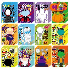 Halloween Make-a-Face Stickers 48PCS Kids Party Decorations Set Character