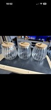 Tea Coffee Sugar Canisters Glass Bamboo Lids