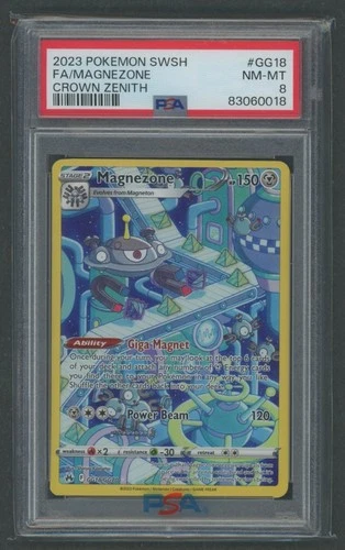 2023 Pokemon SWSH Crown Zenith Magnezone Full Art GG18 PSA 8 NM-MT