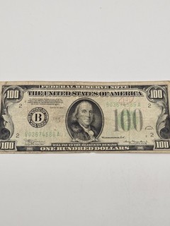 Series 1934 $100 Green Seal Federal Reserve Note Julian/Morgenthau FR#2152B