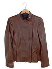 ZARA WOMAN Veste en cuir Dames Veste T EU 36 brun style décontracté