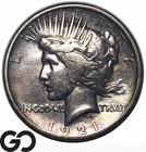 1921 Peace Dollar, Details Cleaned, Key Date First Year Issue