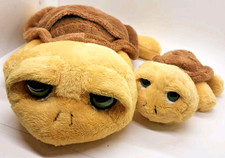 Unipak RUSS BERRIE SHELLY TURTLE BABY ON BACK YELLOW BROWN PLUSH STUFFED ANIMAL