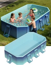 Foldable Pool for Kids Adults - Non-Inflatable Swimming Pools for Backyard Garde