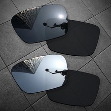 2 Pairs POLARIZED Replacement Lenses for-Oakley Fuel Cell OO9096 Black  Silver