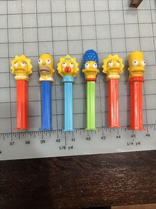 VINTAGE (SET OF 6) PEZ DISPENSER THE SIMPSONS BART, HOMER, 2 LISA, MAGGIE, MARGE