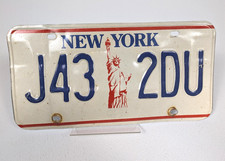 Vtg New York License Plate Statue of Liberty Design J43 2DU (1986–2000) Good