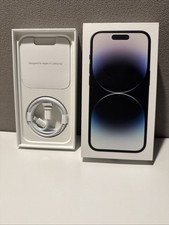 BOX ONLY APPLE IPHONE 14 PRO SPACE BLACK 128GB LIGHTNING CABLE CHARGER