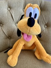 Disney Pluto Plush Stuffed Animal Dog Toy Sitting Kohls Cares 2014 14  Tall