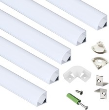 5-Pack 3.3FT 1Meter V Shape LED Strip Aluminum Channel Diffuser Silver