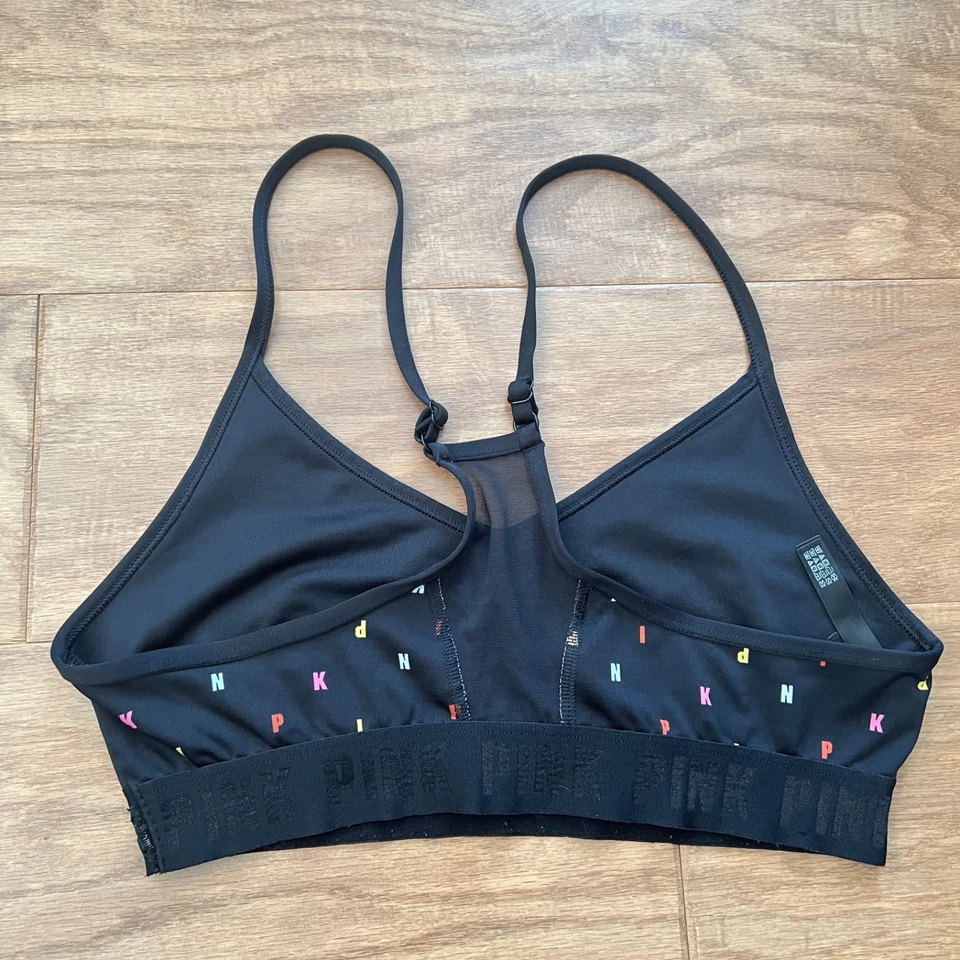 PINK Active Victoria's Secret Sports Bra Size M Black Ultimate Lightly Lined - Image 2 of 4