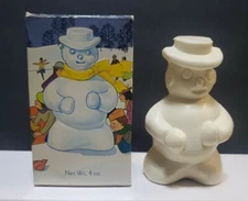 Vtg 70s Jean Nate Scented Snowman Christmas Soap No. 205 Opened In Original Box 
