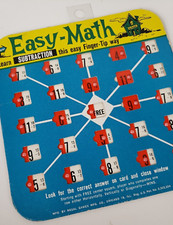 Vintage Regal Games Easy Math Bingo Subtraction Slide Card Teaching Education