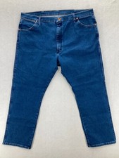 Vintage Wrangler Western Jeans Mens Size 42x30 Dark Wash Blue Denim Jeans Cowboy