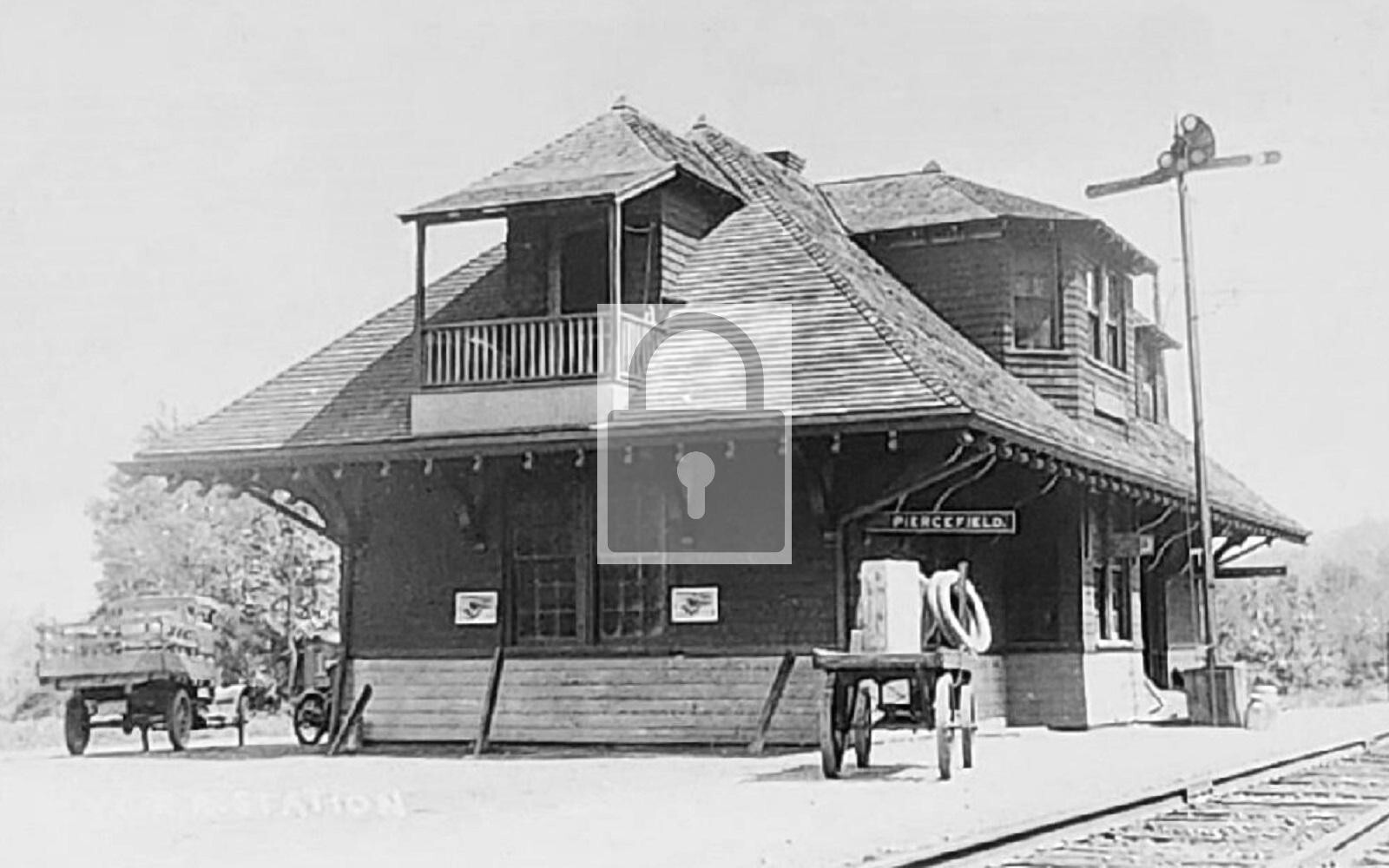 Railroad Train Station Depot Piercefield New York NY Reprint Postcard