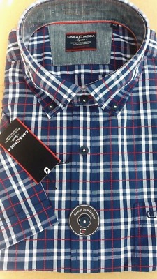 CASA MODA NAVY CHECK PATTERNED SHIRT 2XL 3X 4XL 5XL 6XL 7XL