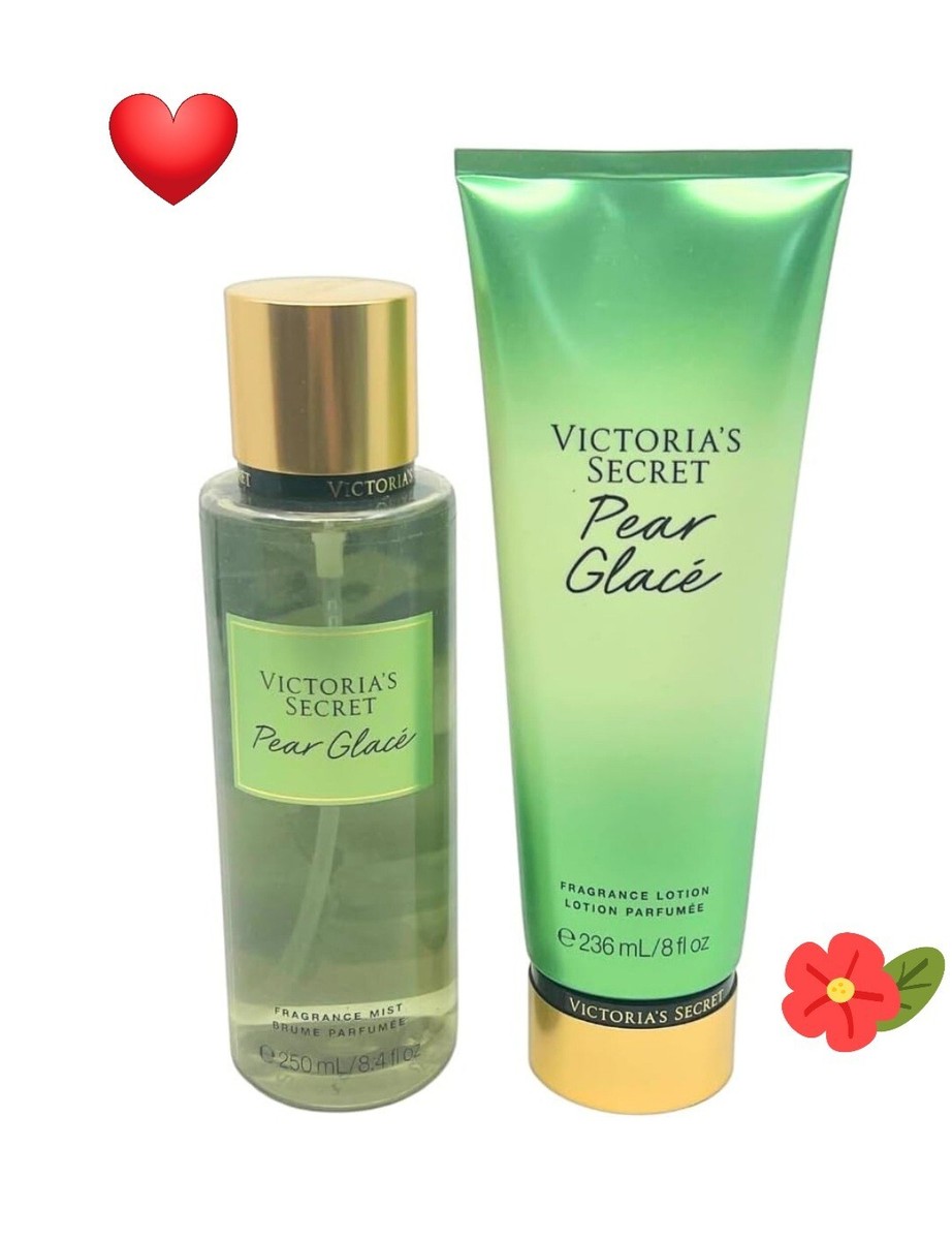 Victoria's Secret Pear Glace Fragrance Body Mist Body Lotion  Set