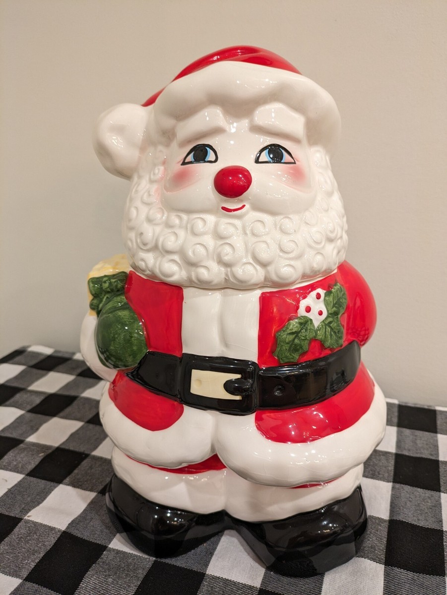 Santa Claus Christmas Cookie Jar Ceramic, Vintage 12” , JC Penney