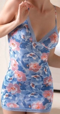 FRENCH lingerie brand Lise Charmel EPURE, Tropical Floral, SLIP Chemise, XS(0)