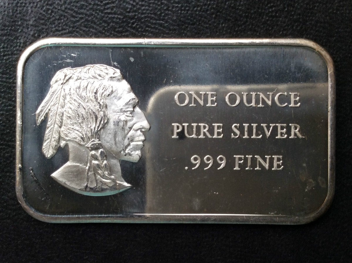 1972 Madison Mint MAD-15 Indian Head Bicentennial Silver Art Bar