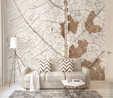 3D Leaf Structure ZHUA16251 Wallpaper Wall Murals Removable Self-adhesive Ann