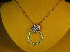 MARIANA NECKLACE SWAROVSKI CRYSTALS CIRCLE PENDANT Green Blue GP Gift Christmas