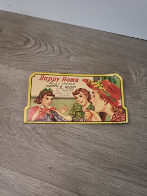 Vtg Happy Home Rust Proof 85 Needle Book  some needles Missing 