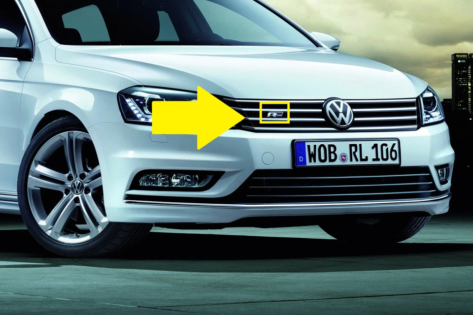 Neu Original Volkswagen Passat B7 R Line Emblem Aufkleber Für Grill 3AA853948FXC - Bild 3 von 3