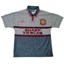 Vintage Umbro Manchester United 1995 1996 Away Football Shirt Soccer Jersey Sz Y