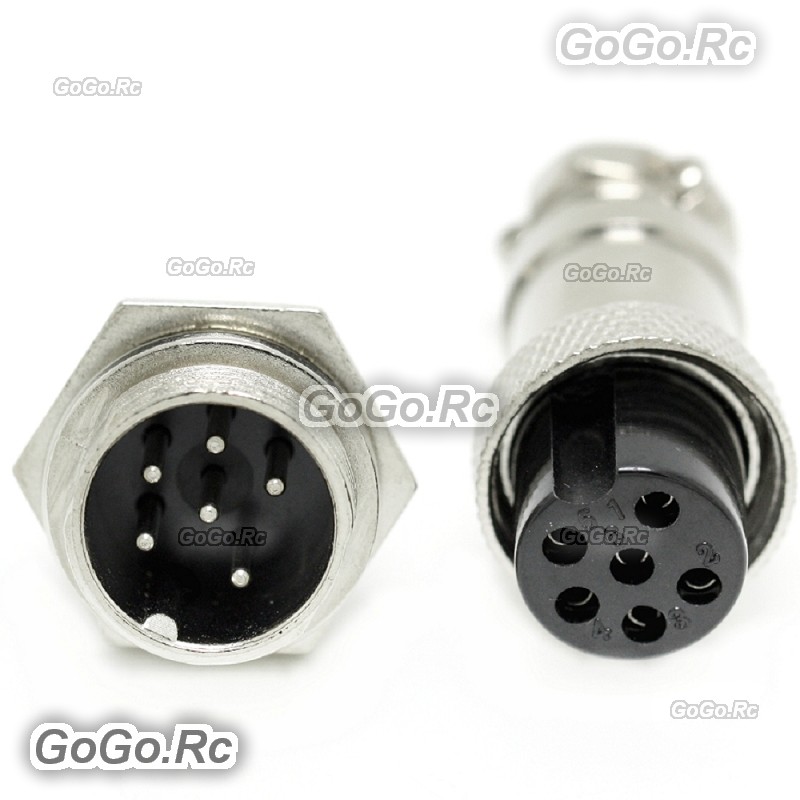 1 Set 16mm 6 Pin Aviation Plug Male & Female Wire Panel Metal