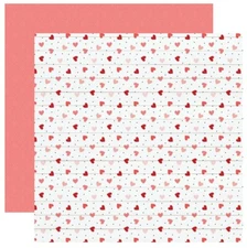 2 Sheets of Echo Park Paper HELLO VALENTINE 12x12 Scrapbook Cardstock - Love Day