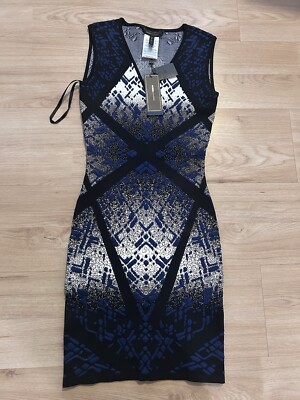 BCBG MAXAZRIA Gari Gradient Geometric Bodycon Dress Size XS Retail $298 NWT