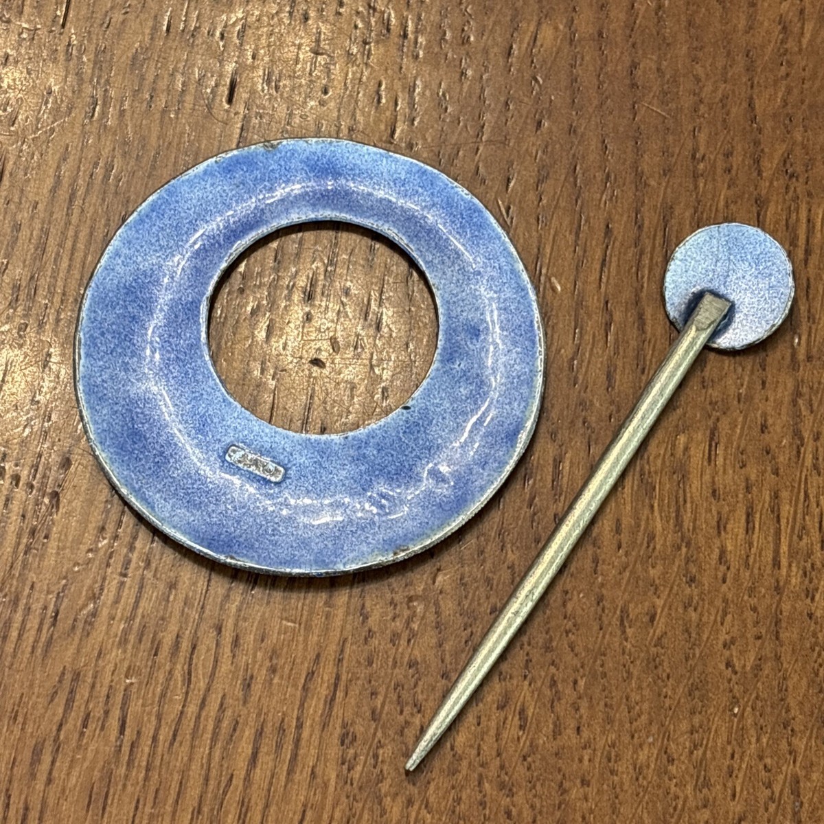 Gita Maria Artisan Glass Enamel On Silver Hair Pin Set Handmade Square Design Gita Maria Sterling Silver Glass Enamel Scarf Hair Pin Hj | eBay main image 3