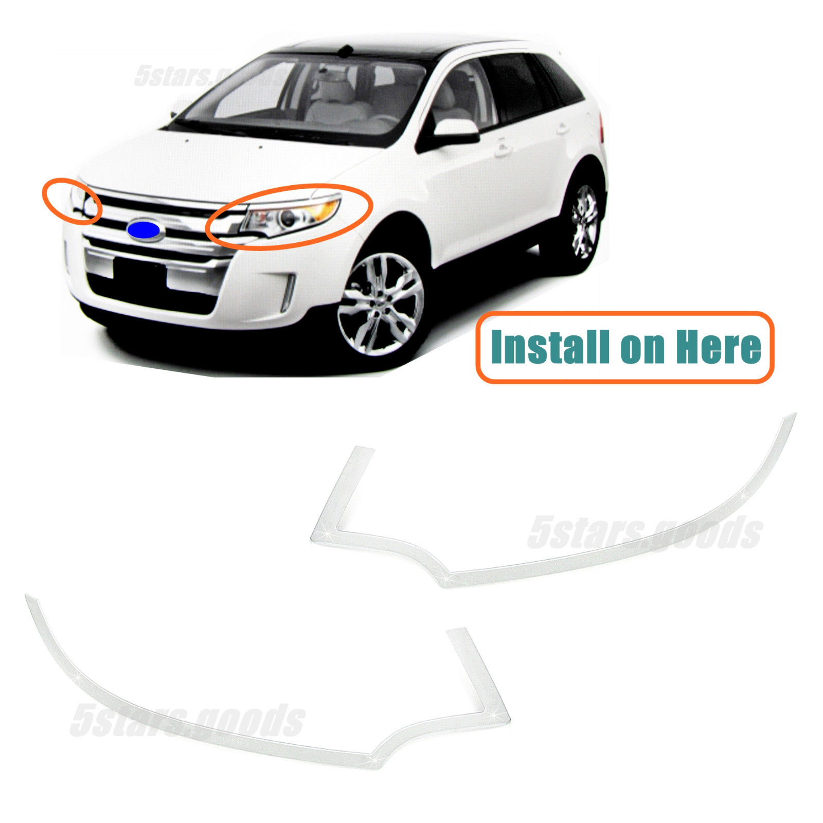 専門店 Headlight Covers 0710フォードエッジプレカットヘッドライトティントビニールスモークカバーフィルム 5払い戻し