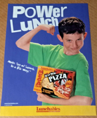 2000 print ad - Oscar Mayer Lunchables cute little boy POWER LUNCH Advertising