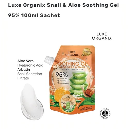 Luxe Organix Aloe Vera & Snail Extract Soothing Gel, 100ml - Picture 5 of 6